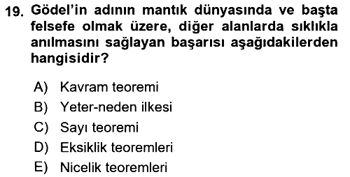 Mantığın Gelişimi 2018-2019 Dönem Sonu Sınavı - 19. soru