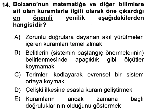 Mantığın Gelişimi 2023-2024 Dönem Sonu Sınavı - 14. soru