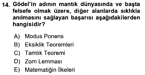 Mantığın Gelişimi 2022-2023 Yaz Okulu Sınavı - 14. soru