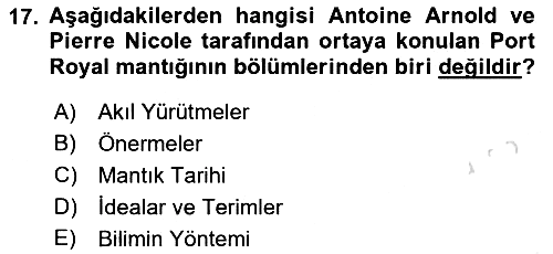 Mantığın Gelişimi 2023-2024 Yaz Okulu Sınavı - 17. soru