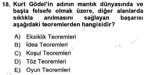 Mantığın Gelişimi 2023-2024 Yaz Okulu Sınavı - 18. soru