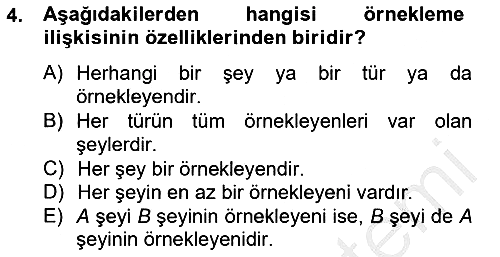 Metafizik 2012-2013 Ara Sınav - 4. soru