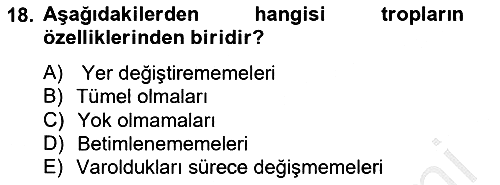 Metafizik 2012-2013 Ara Sınav - 18. soru