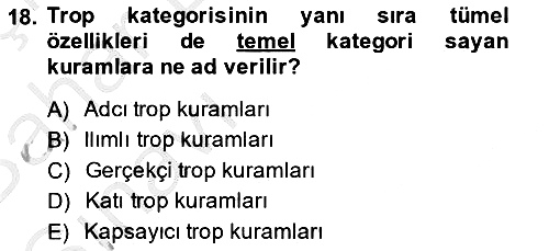 Metafizik 2014-2015 Ara Sınav - 18. soru