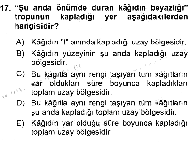Metafizik 2015-2016 Ara Sınav - 17. soru