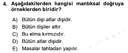 Metafizik 2021-2022 Ara Sınav - 4. soru