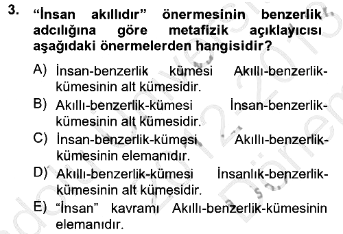 Metafizik 2012-2013 Dönem Sonu Sınavı - 3. soru