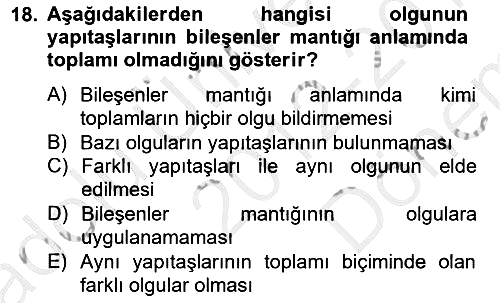 Metafizik 2012-2013 Dönem Sonu Sınavı - 18. soru