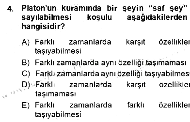 Metafizik 2014-2015 Dönem Sonu Sınavı - 4. soru