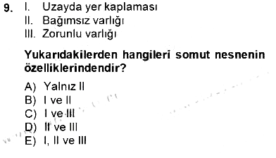 Metafizik 2014-2015 Dönem Sonu Sınavı - 9. soru