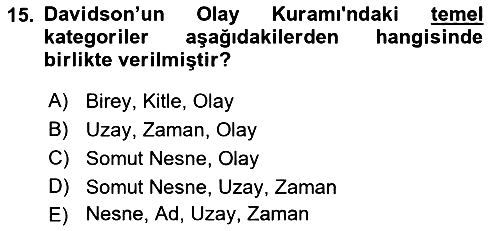 Metafizik 2016-2017 Dönem Sonu Sınavı - 15. soru