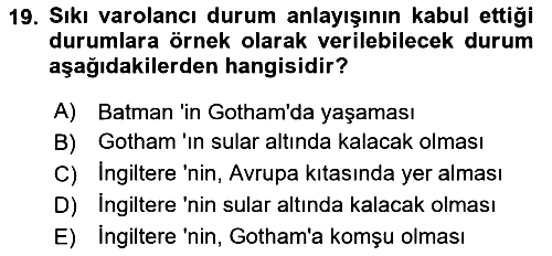 Metafizik 2020-2021 Yaz Okulu Sınavı - 19. soru