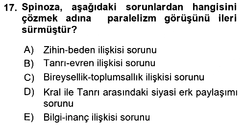 Modern Felsefe 1 2022-2023 Ara Sınav - 17. soru