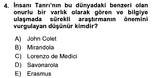 Modern Felsefe 1 2024-2025 Ara Sınav - 4. soru