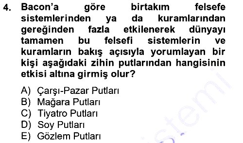 Modern Felsefe 1 2012-2013 Dönem Sonu Sınavı - 4. soru