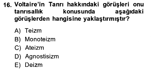 Modern Felsefe 1 2013-2014 Dönem Sonu Sınavı - 16. soru