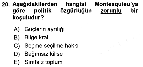 Modern Felsefe 1 2016-2017 Dönem Sonu Sınavı - 20. soru