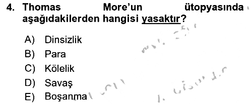 Modern Felsefe 1 2018-2019 Yaz Okulu Sınavı - 4. soru
