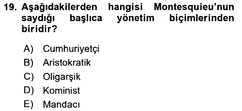 Modern Felsefe 1 2020-2021 Yaz Okulu Sınavı - 19. soru