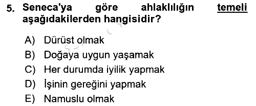 Modern Felsefe 1 2023-2024 Yaz Okulu Sınavı - 5. soru