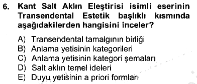 Modern Felsefe 2 2012-2013 Ara Sınav - 6. soru