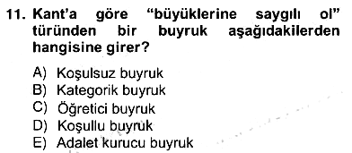 Modern Felsefe 2 2012-2013 Ara Sınav - 11. soru