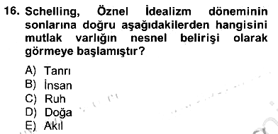 Modern Felsefe 2 2012-2013 Ara Sınav - 16. soru