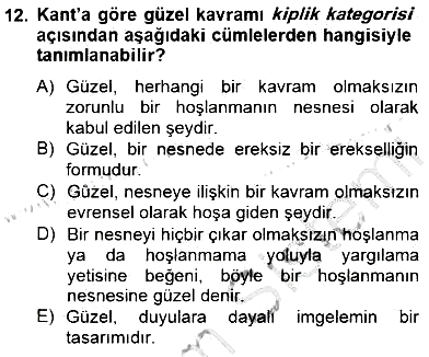 Modern Felsefe 2 2014-2015 Ara Sınav - 12. soru