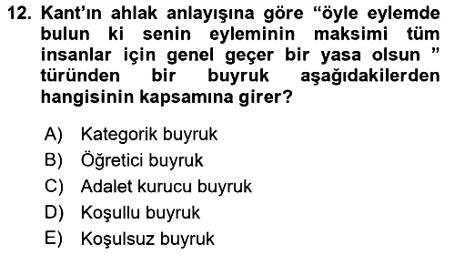 Modern Felsefe 2 2016-2017 Ara Sınav - 12. soru