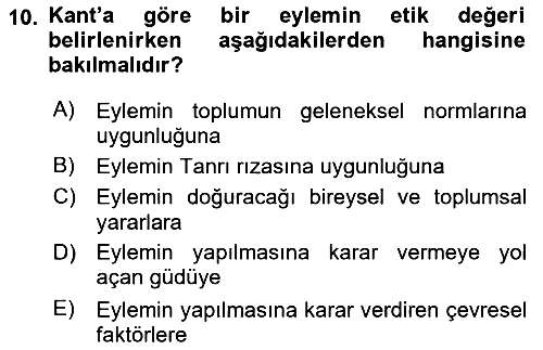 Modern Felsefe 2 2017-2018 Ara Sınav - 10. soru