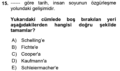 Modern Felsefe 2 2018-2019 Ara Sınav - 15. soru