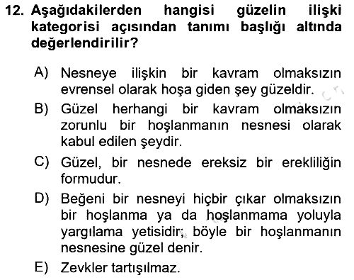 Modern Felsefe 2 2023-2024 Ara Sınav - 12. soru