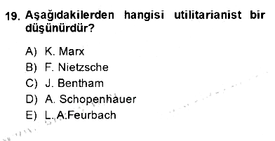 Modern Felsefe 2 2014-2015 Dönem Sonu Sınavı - 19. soru