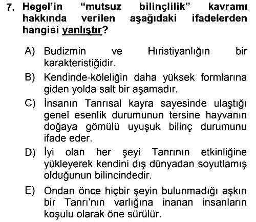 Modern Felsefe 2 2015-2016 Dönem Sonu Sınavı - 7. soru
