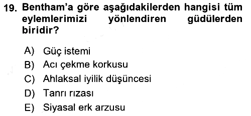 Modern Felsefe 2 2017-2018 Dönem Sonu Sınavı - 19. soru