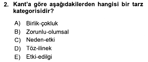 Modern Felsefe 2 2018-2019 Dönem Sonu Sınavı - 2. soru