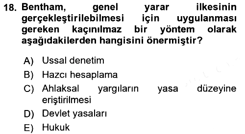 Modern Felsefe 2 2018-2019 Dönem Sonu Sınavı - 18. soru