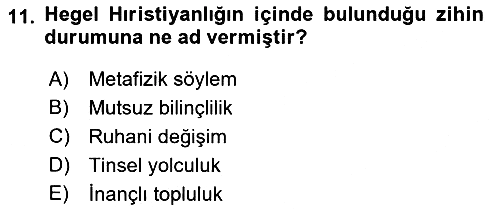 Modern Felsefe 2 2021-2022 Dönem Sonu Sınavı - 11. soru