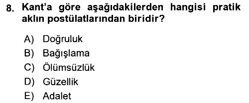 Modern Felsefe 2 2023-2024 Yaz Okulu Sınavı - 8. soru