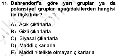 Modern Sosyoloji 2013-2014 Ara Sınav - 11. soru