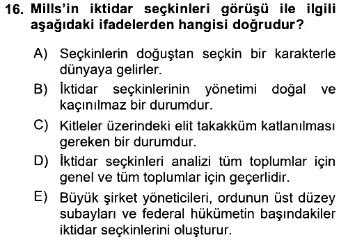 Modern Sosyoloji 2015-2016 Ara Sınav - 16. soru