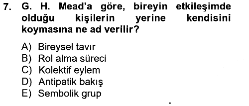 Modern Sosyoloji 2012-2013 Dönem Sonu Sınavı - 7. soru