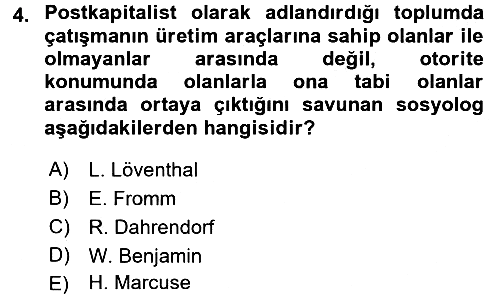 Modern Sosyoloji 2016-2017 Dönem Sonu Sınavı - 4. soru