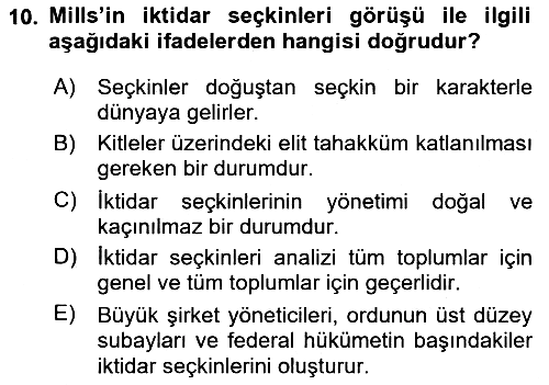 Modern Sosyoloji 2021-2022 Yaz Okulu Sınavı - 10. soru