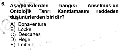Ortaçağ Felsefesi 1 2014-2015 Ara Sınav - 6. soru