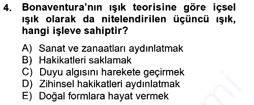 Ortaçağ Felsefesi 1 2012-2013 Dönem Sonu Sınavı - 4. soru
