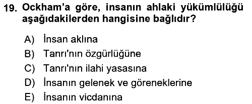 Ortaçağ Felsefesi 1 2022-2023 Dönem Sonu Sınavı - 19. soru