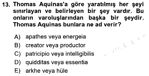 Ortaçağ Felsefesi 1 2021-2022 Yaz Okulu Sınavı - 13. soru
