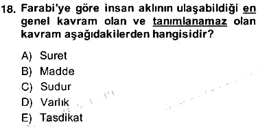 Ortaçağ Felsefesi 2 2013-2014 Ara Sınav - 18. soru