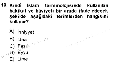 Ortaçağ Felsefesi 2 2014-2015 Ara Sınav - 10. soru